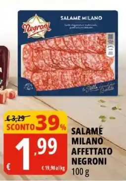 Tigros Salame milano affettato NEGRONI offerta