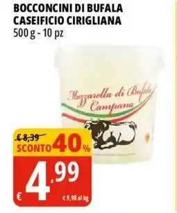 Tigros Bocconcini di bufala caseificio CIRIGLIANA offerta