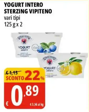 Tigros Yogurt intero STERZING VIPITENO offerta
