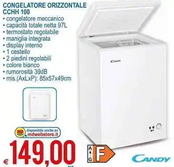 MD Discount Candy Congelatore Orizzontale CCHH 100 offerta