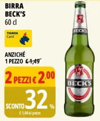 Tigros Birra BECK'S offerta