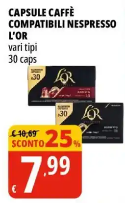 Tigros Capsule caffè compatibili nespresso L'OR offerta