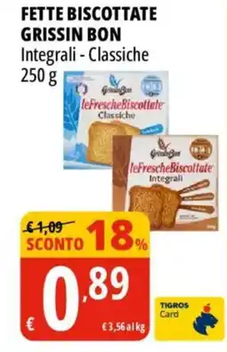Tigros Fette biscottate GRISSIN BON offerta