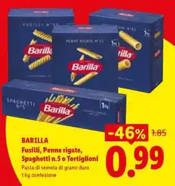 Lidl BARILLA Fusilli, Penne rigate, Spaghetti n.5 o Tortiglioni offerta
