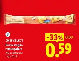 Lidl Chef Select Pasta sfoglia rettangolare offerta