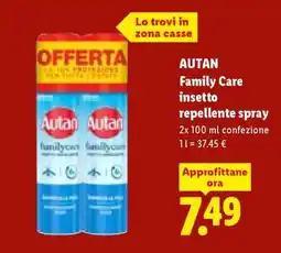 Lidl AUTAN Family Care insetto repellente spray offerta