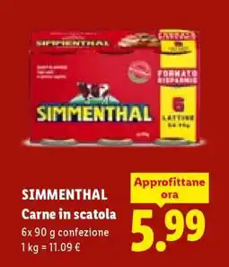 Lidl Simmenthal Carne in scatola offerta