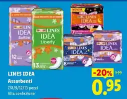 Lidl Lines Idea Assorbenti offerta