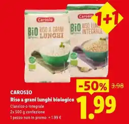 Lidl CAROSIO Riso a grani lunghi biologico offerta
