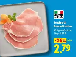 Lidl Fettine di lonza di suino offerta