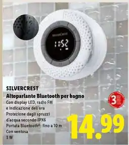Lidl SILVERCREST Altoparlante Bluetooth per bagno offerta