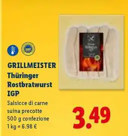 Lidl GRILLMEISTER Thüringer Rostbratwurst IGP offerta