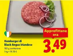 Lidl Hamburger di Black Angus irlandese offerta