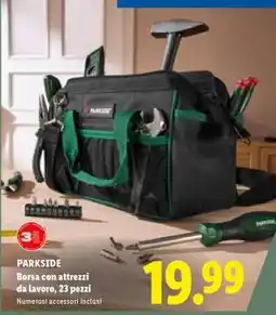 Lidl PARKSIDE Borsa con attrezzi da lavoro, 23 pezzi offerta