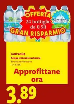 Lidl Sant'Anna Acqua Minerale Naturale offerta