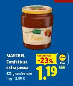 Lidl MARIBEL Confettura extra pesca offerta