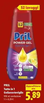 Lidl PRIL Tutto in 1 Gellavastoviglie offerta