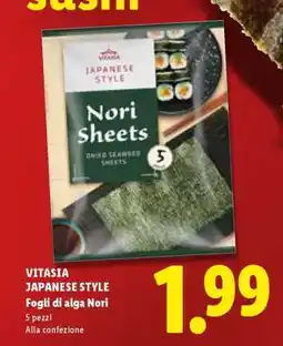 Lidl VITASIA JAPANESE STYLE Fogli di alga Nori offerta