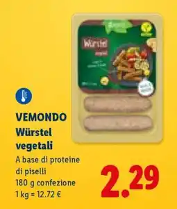 Lidl Vemondo Würstel vegetali offerta