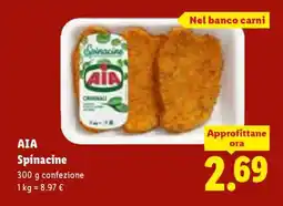 Lidl AIA Spinacine offerta