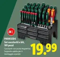 Lidl Parkside Set cacciaviti e bit, 101 pezzi offerta