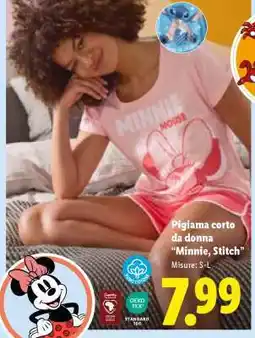 Lidl Pigiama corto da donna 'Minnie, Stitch' offerta