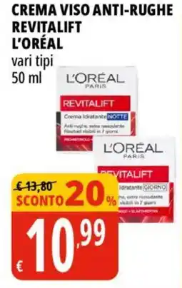 Tigros Crema viso anti-rughe revitalift L'ORÉAL offerta