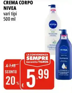 Tigros Crema corpo NIVEA offerta