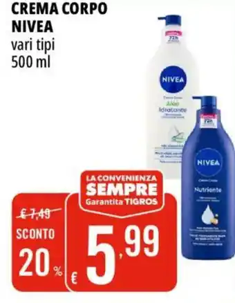 Tigros Crema corpo NIVEA offerta