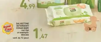Spazio Conad Conad Baby Salviettine Detergenti 72 pezzi offerta
