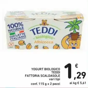 Spazio Conad Teddi Fattoria Scaldasole Yogurt Biologico 115g x 2 pezzi offerta