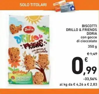 Spazio Conad Doria Biscotti Drillo & Friends 350g offerta