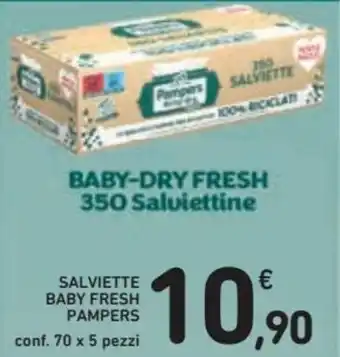 Spazio Conad Pampers Baby Fresh Salviette 70x5 pezzi offerta