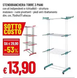 Famila Stendibiancheria torre 3 piani offerta