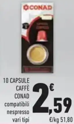 Conad Superstore 10 capsule caffè CONAD offerta