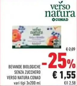 Conad Superstore Bevande biologiche senza zucchero VERSO NATURA CONAD offerta