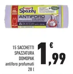 Conad Superstore 15 sacchetti spazzatura DOMOPAK offerta