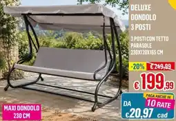 Satur Deluxe dondolo 3 posti offerta