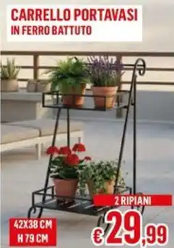 Satur Carrello portavasi in ferro battuto offerta