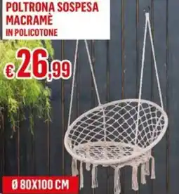 Satur Poltrona sospesa macrame in policotone offerta