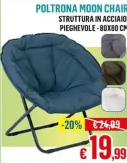 Satur Poltrona moon chair struttura in acciaio, pieghevole offerta