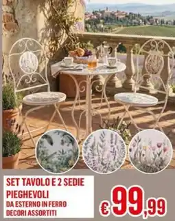 Satur Set tavolo e 2 sedie pieghevoli offerta