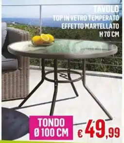 Satur Tavolo top in vetro temperato effetto martellato offerta