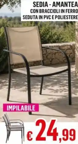 Satur Sedia - amantea con braccioli in ferro seduta in pvc e poliestere offerta