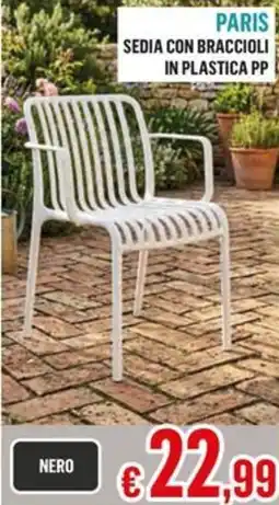 Satur Paris sedia con braccioli in plastica pp offerta