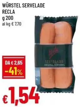 Famila Würstel servelade RECLA offerta