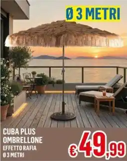 Satur Cuba plus ombrellone effetto rafia offerta