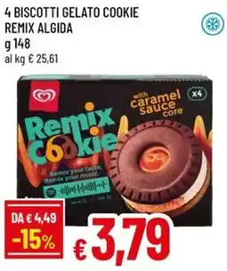 Famila 4 biscotti gelato cookie remix ALGIDA offerta