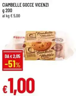 Famila Ciambelle gocce VICENZI offerta