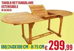 Satur Tavolo rettangolare estensibile in acacia offerta